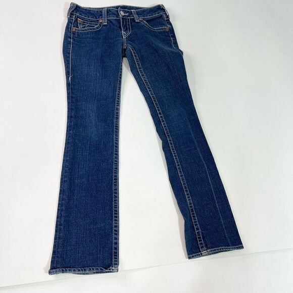 True Religion Billy Jeans Womens 29 Blue Mid Rise  Dark Wash Stretchy Denim - Picture 1 of 8